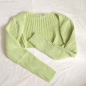 princess polly green cropped cardigan